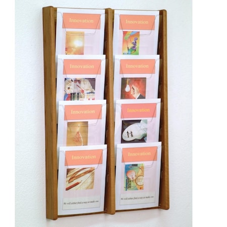 Wooden Mallet 4 x 2 in. Stance 8 Pocket Wall Display - Black, Light Oak & Medium Oak AC34-8BL